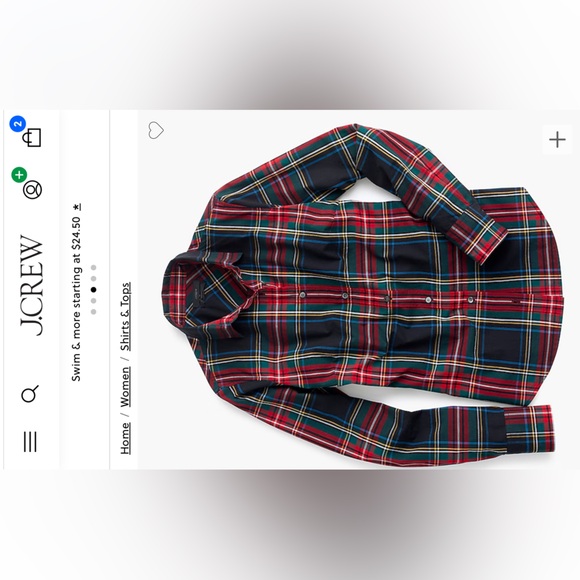 J. Crew Perfect shirt in Stewart plaid - Size 2 - Picture 3 of 3